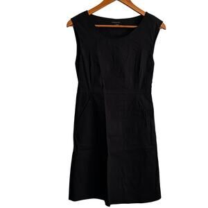 Theory Tabbi Fluent Dress 2 Linen Fit Flare Pockets Capsule Minimalist Career